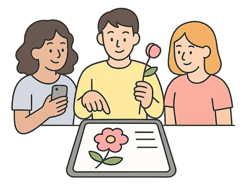 Petal Pop app screens showcasing the solution