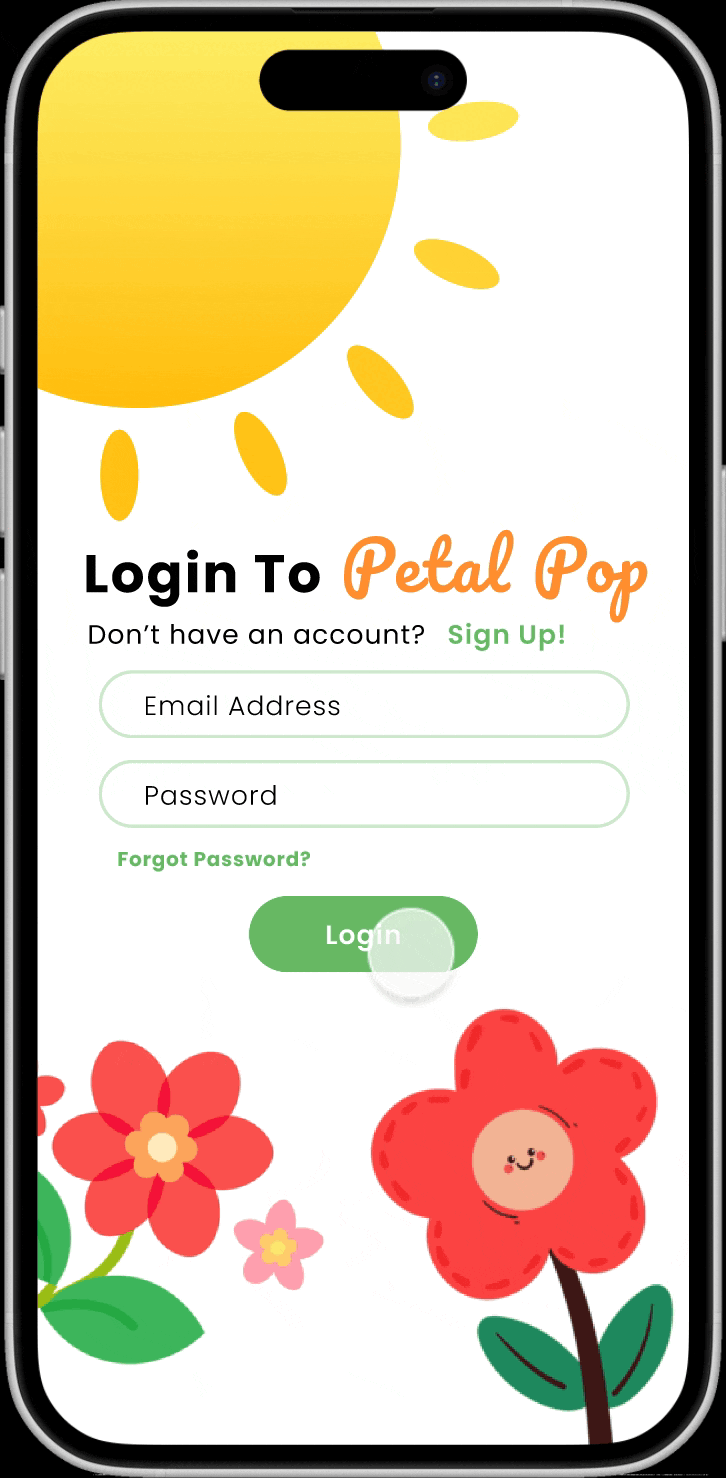 PetalPop interactive prototype demonstration