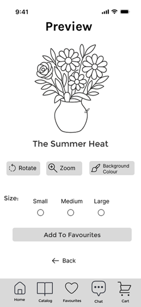 Before usability changes mockup